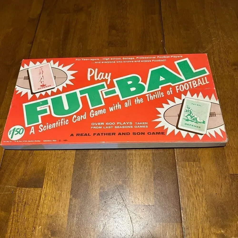 Vintage 1958 Play FUT-BAL Football Card Board Game Complete USA